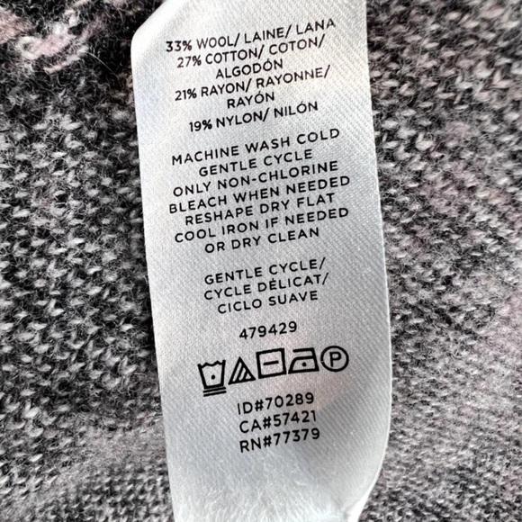 ANN TAYLOR Wool Blend Open Long Cardigan Duster in Woven Herringbone Pattern - Picture 11 of 11